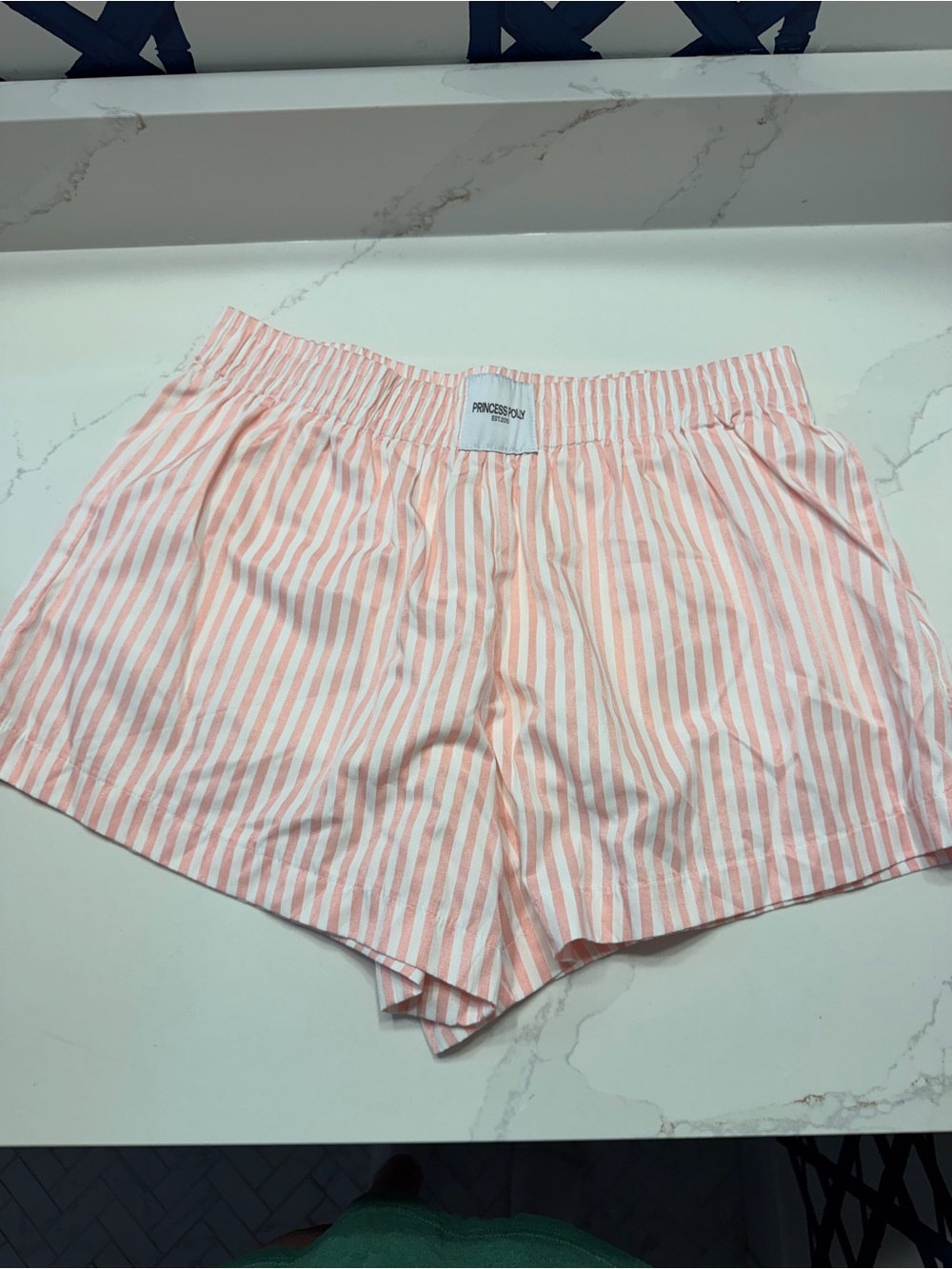 Princess Polly Pink & White Striped Cotton Sleep Shorts